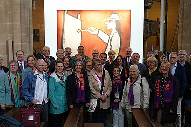 Das Zentralkomitee der deutschen Katholiken in der Ausstellung "Udos 10 Gebote" in der St. Severi Kirche in Erfurt. Foto: Pia Wittek