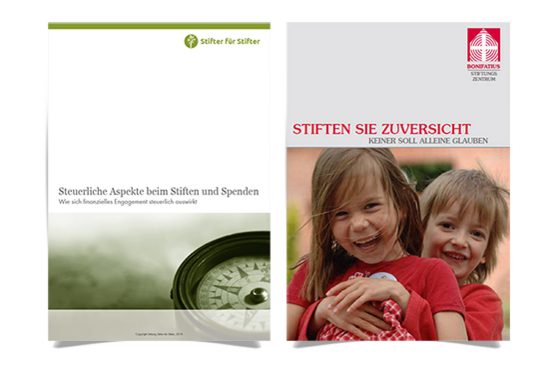 Informationsbroschüren zum Thema Stiften Informationsbroschüren zum Thema Stiften
